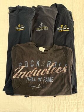 Rock and Roll Hall of Fame Inductees Black Graphic T-Shirt Lot (4 total)